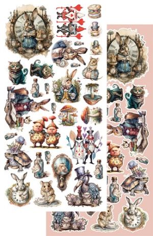 Комплект дизайнерска хартия - Following Alice - 12 листа