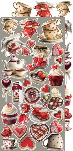 Комплект дизайнерска хартия с елементи за изрязване - In Love - 18 листа