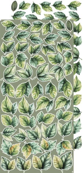 Комплект дизайнерска хартия с елементи за изрязване - All Leaves EXTRA MIX - 18 листа