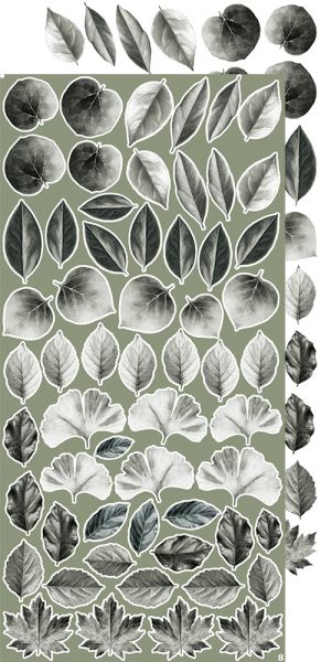 Комплект дизайнерска хартия с елементи за изрязване - All Leaves EXTRA MIX - 18 листа