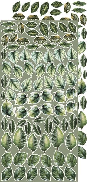 Комплект дизайнерска хартия с елементи за изрязване - All Leaves EXTRA MIX - 18 листа