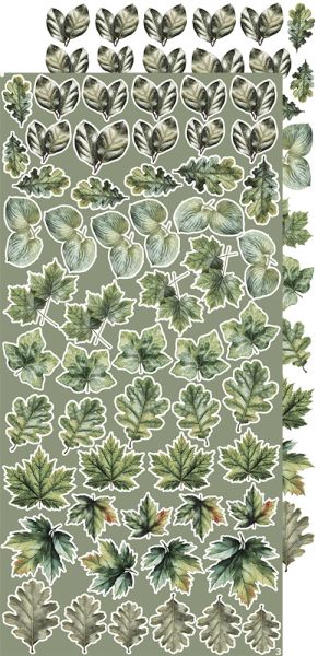 Комплект дизайнерска хартия с елементи за изрязване - All Leaves EXTRA MIX - 18 листа