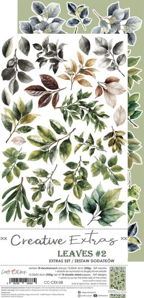 Комплект дизайнерска хартия с елементи за изрязване - All Leaves EXTRA MIX - 18 листа
