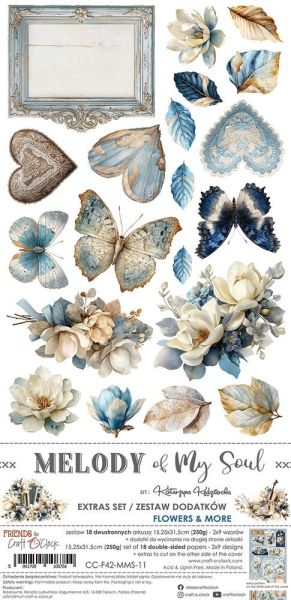 Комплект дизайнерска хартия с елементи за изрязване - Melody Of My Soul EXTRA MIX - 18 листа