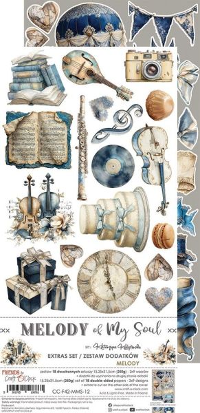 Комплект дизайнерска хартия с елементи за изрязване - Melody Of My Soul EXTRA MIX - 18 листа