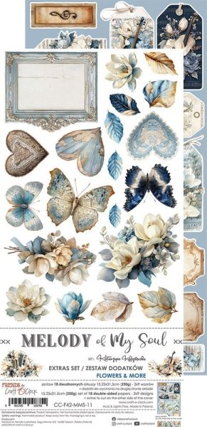 Комплект дизайнерска хартия с елементи за изрязване - Melody Of My Soul EXTRA MIX - 18 листа