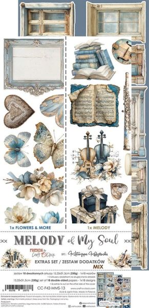 Комплект дизайнерска хартия с елементи за изрязване - Melody Of My Soul EXTRA MIX - 18 листа