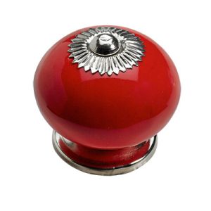 Дръжка - Керамична Червена - Ø 40 x 36mm