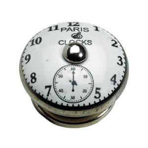 Дръжка - Керамична Ретро часовник Бяло - Ø 40 x 36 mm