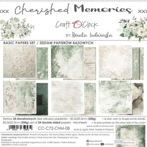 Комплект дизайнерска хартия - Cherished Memories Basic - 24 листа