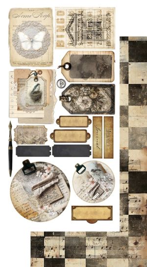 Комплект дизайнерска хартия - In Silence - 6 листа