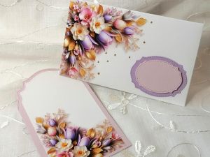 Комплект плик с вложка - Нежно лилаво Лалета- 15,70 х 10,00 см