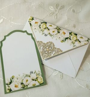 Комплект плик с вложка - Блестящо Зелено - 15,70 х 10,00 см