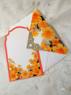 Комплект плик с вложка - Топло оранжело - 15,70 х 10,00 см