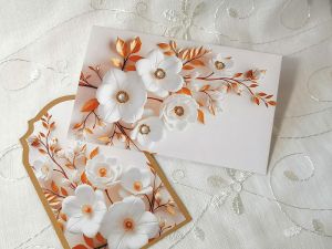 Комплект плик с вложка - Злато и Перли - 15,70 х 10,00 см