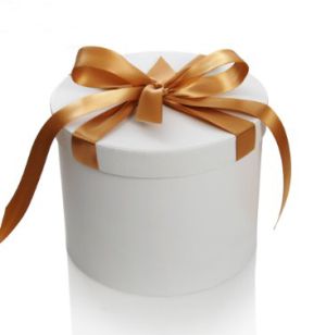 Цилиндрична / кръгла кутия за декорация - Бяло - Ø 20,00 х 18,00 см