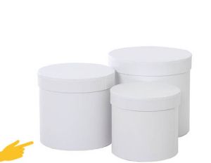 Цилиндрична / кръгла кутия за декорация - Бяло - Ø 17,50 х 16,50 см