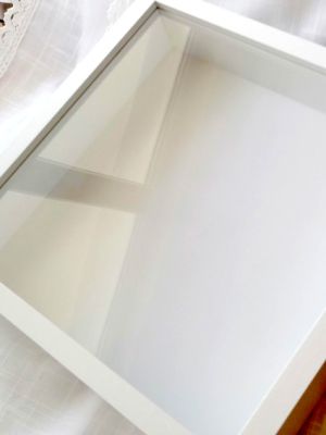 Бяла 3D дълбока Рамка със стъкло - 27,00 х 27,00 х 6,00 см