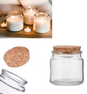 Стъклено бурканче с коркова тапа - Ø 6,50 см. х 6,00 см - 100 мл.
