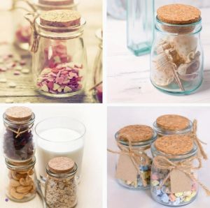 Стъклено бурканче с коркова тапа - Ø 5,50 см. х 7,00 см - 100 мл.