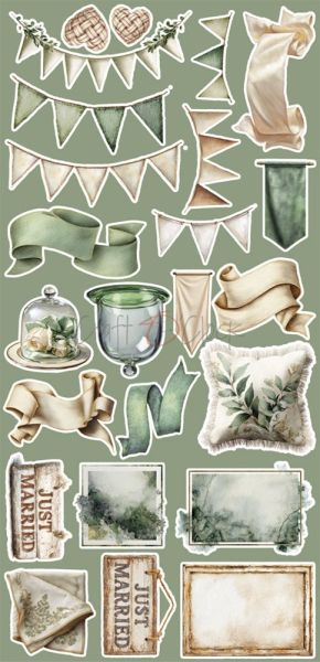 Комплект дизайнерска хартия с елементи за изрязване - Lifetime Loving You EXTRAS MIX - 18 листа