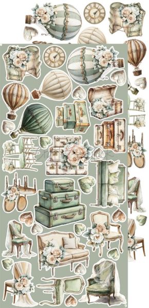 Комплект дизайнерска хартия с елементи за изрязване - Lifetime Loving You EXTRAS MIX - 18 листа