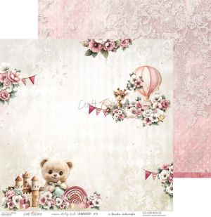 Комплект дизайнерска хартия - Baby Girl Universe - 6 листа
