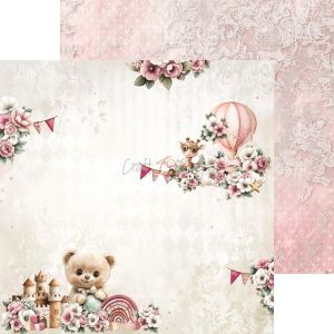 Комплект дизайнерска хартия - Baby Girl Universe MIX - 24 листа