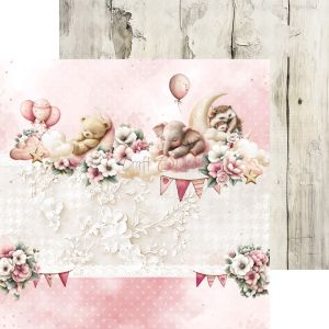 Комплект дизайнерска хартия - Baby Girl Universe - 24 листа