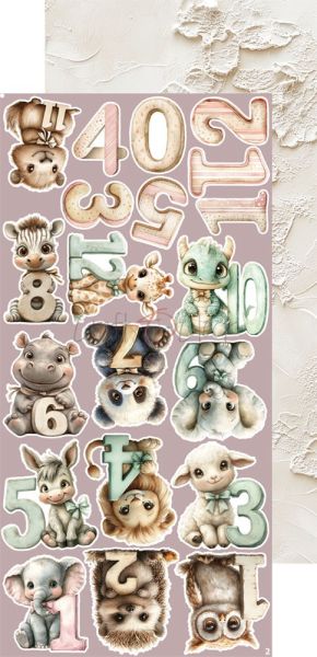 Комплект дизайнерска хартия с елементи за изрязване - Baby Girl Universe EXTRAS MIX - 18 листа