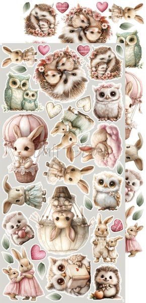 Комплект дизайнерска хартия с елементи за изрязване - Baby Girl Universe EXTRAS MIX - 18 листа