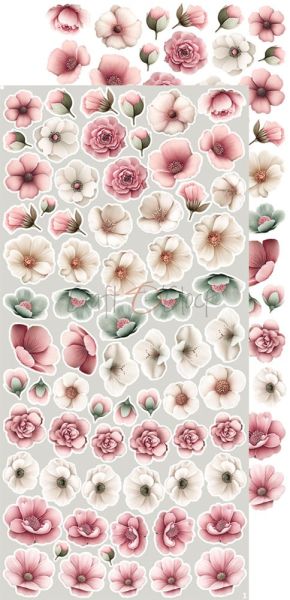 Комплект дизайнерска хартия с елементи за изрязване - Baby Girl Universe EXTRAS MIX - 18 листа