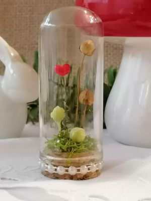 Стъклено шише с коркова тапа и  обло дъно -  Ø 3,00 х 7,00 см