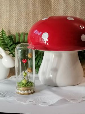 Стъклено шише с коркова тапа и  обло дъно -  Ø 2,50 х 5,00 см