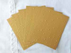 Перлени заготовки за картички с релеф - Golden Stars - 6 бр.