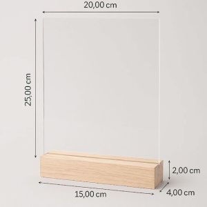 Прозрачна акринна плака на дървена основа - 25,00 х 20,00 см