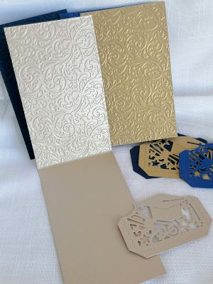 Перлени Релефни заготовки за картички - За неговото завършване - 8 бр.