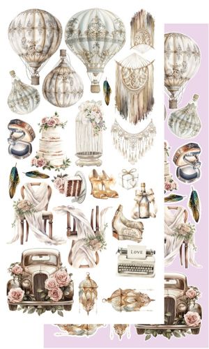 Комплект дизайнерска хартия - Romantic Boho - 6 листа