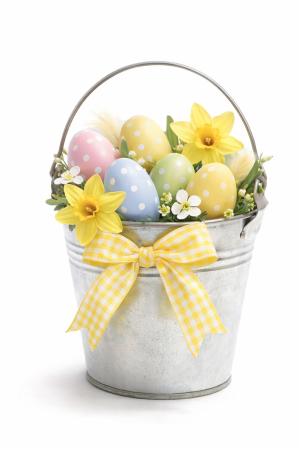 Метална кофичка за декорация - 1 бр.- 9,50 см