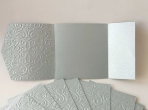 Перлени Релефни заготовки за картички - Silver Grey - 1бр.