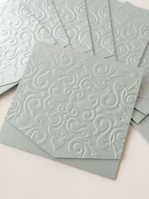 Перлени Релефни заготовки за картички - Silver Grey - 1бр.