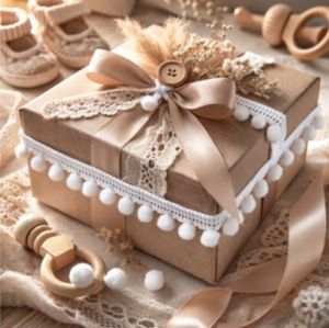 Лента с топчета - Бяло - 1 м.