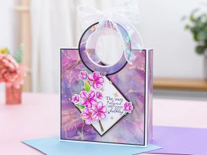 Комплект дизайнерскa хартия с металиков печат - Lunar Blooms - 24 листа