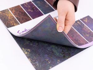 Комплект дизайнерскa хартия с металиков печат - Dark Distressed Damask - 24 листа