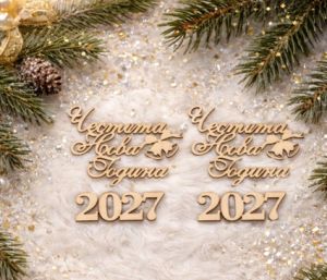 Надпис - Честита Нова Година 2027 -  2 бр