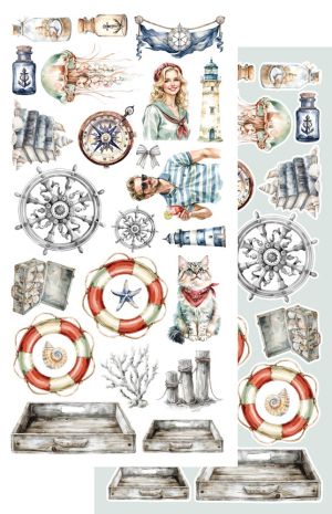 Комплект дизайнерска хартия - Ocean Blue - 6 листа