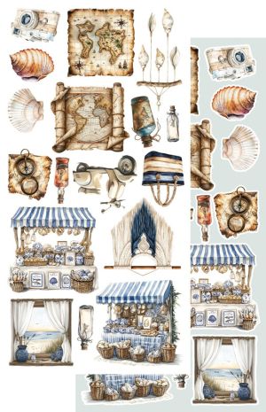 Комплект дизайнерска хартия - Ocean Blue - 6 листа