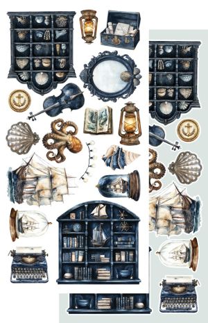 Комплект дизайнерска хартия - Ocean Blue - 6 листа