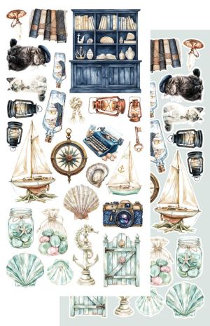 Комплект дизайнерска хартия - Ocean Blue - 6 листа