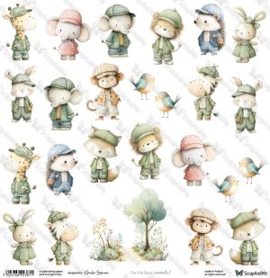 Дизайнерска хартия - Simple Story 4 – Animals 1 - 1 лист